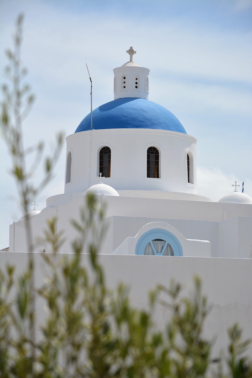 santorini, vacation, signpost, greece, nature, summer, greek, mediterranean, tourism, blue